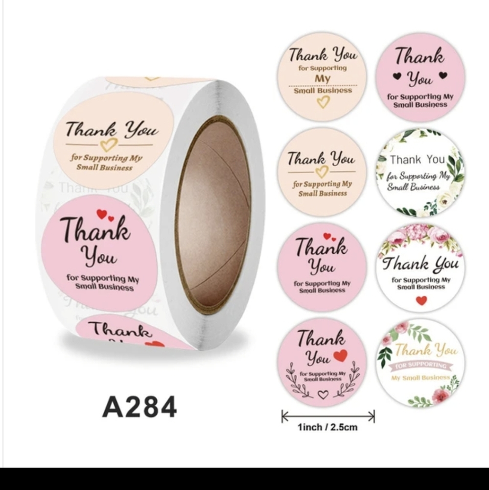 500 Thank You Stickers 1" NWT